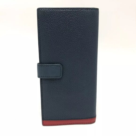 PRADA 2MV015 Vitero Micrograss Two fold Long Wallet Leather blue/SilverHardware - Picture 1 of 10